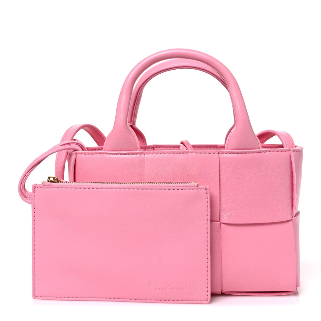 Bottega Veneta Lambskin Maxi Intreccio Candy Arco Tote Ribbon
