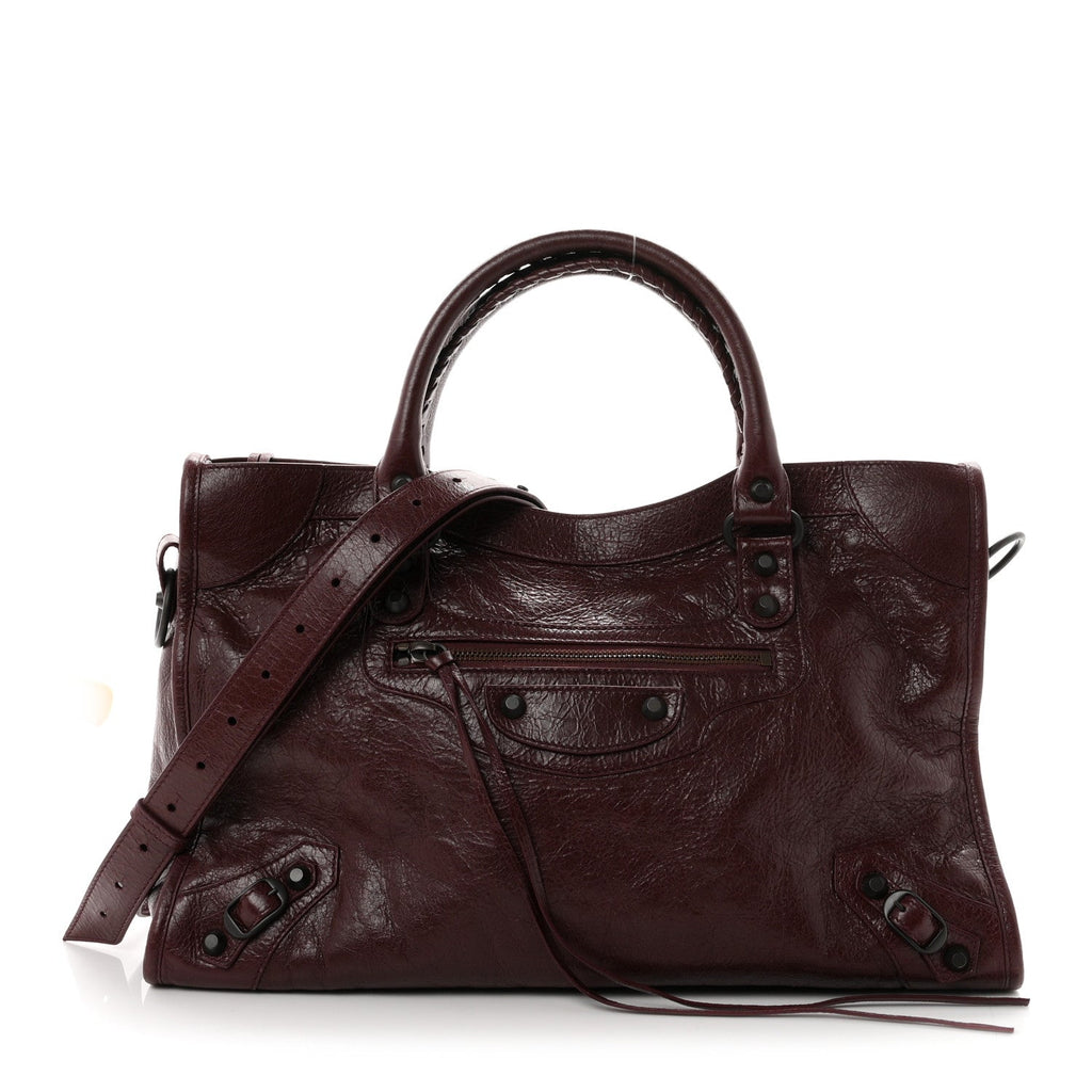 Balenciaga Agneau Arena Classic Hardware Medium Le City Dark Burgundy