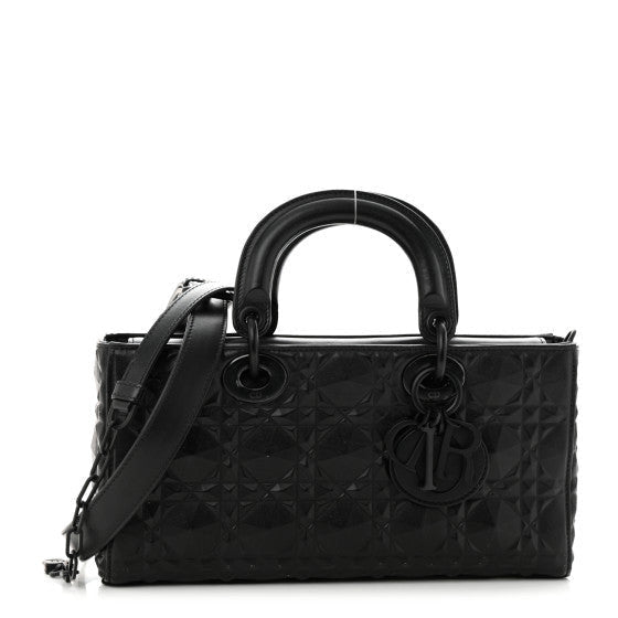 Dior Calfskin Cannage Diamond Medium Lady D-Joy Black