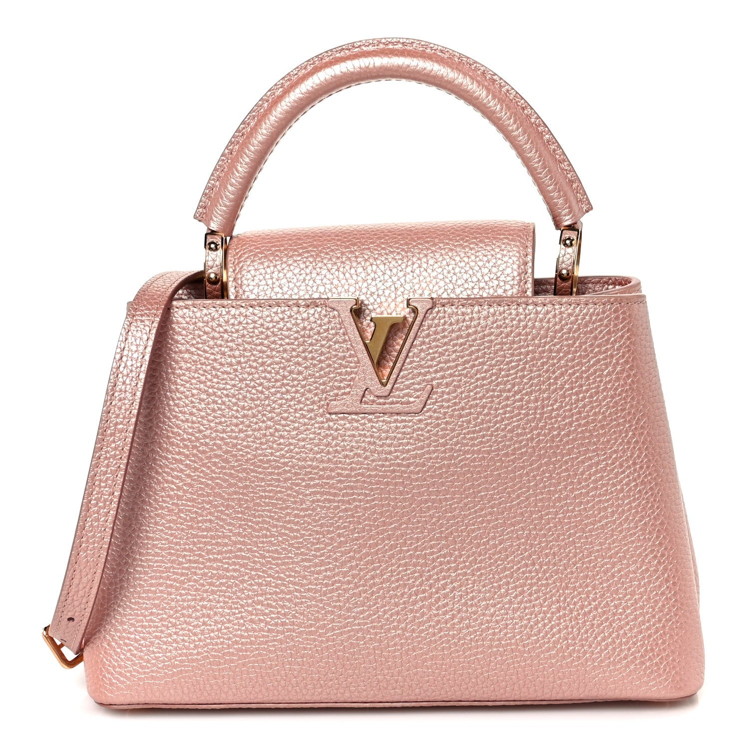 Louis Vuitton Metallic Taurillon Capucines BB Pearly Pink