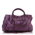 Balenciaga Agneau Classic Hardware City Metallic Purple