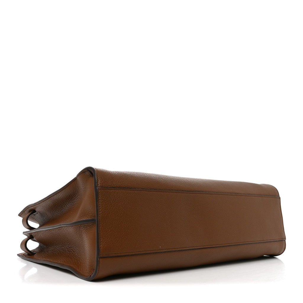 Saint Laurent Grained Calfskin Large Souple Sac De Jour Cinnamon