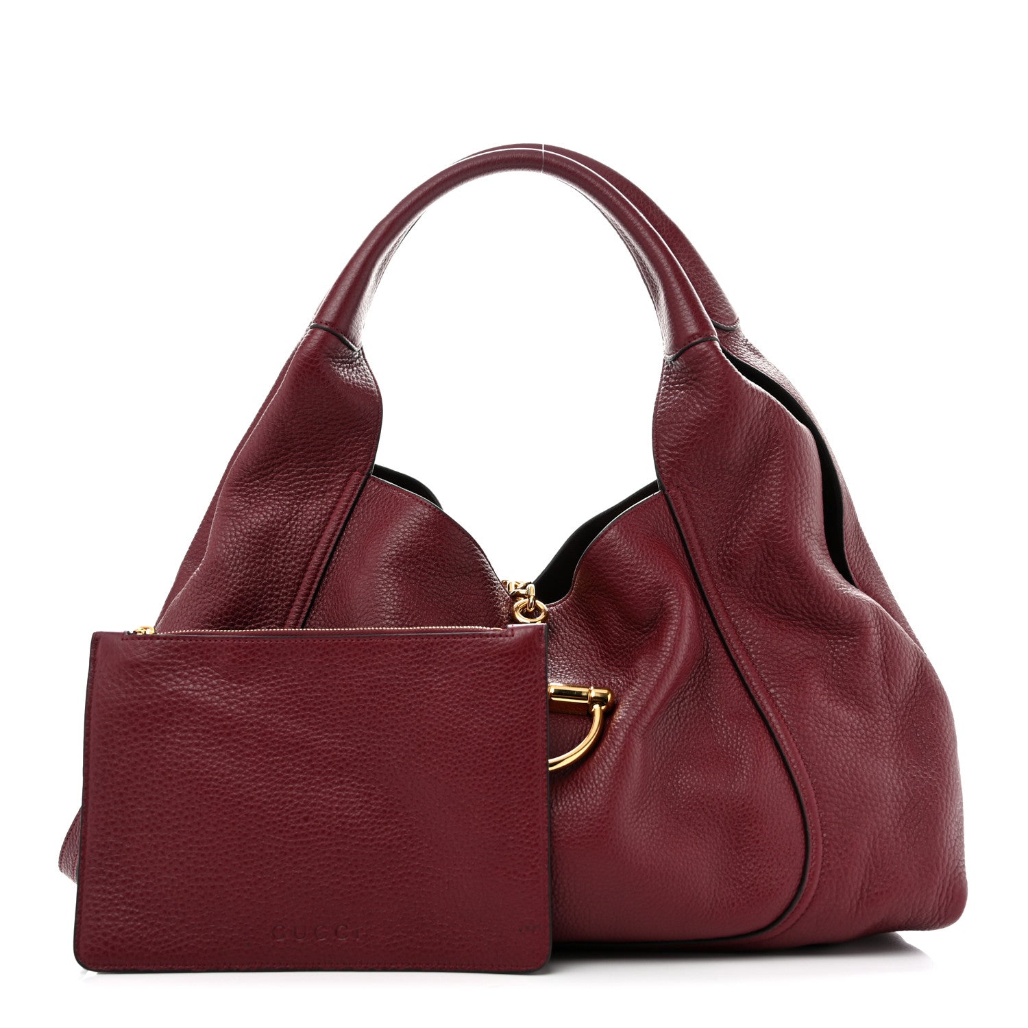 Gucci Grained Calfskin Softbit Maxi Shoulder Bag Rosso Ancora