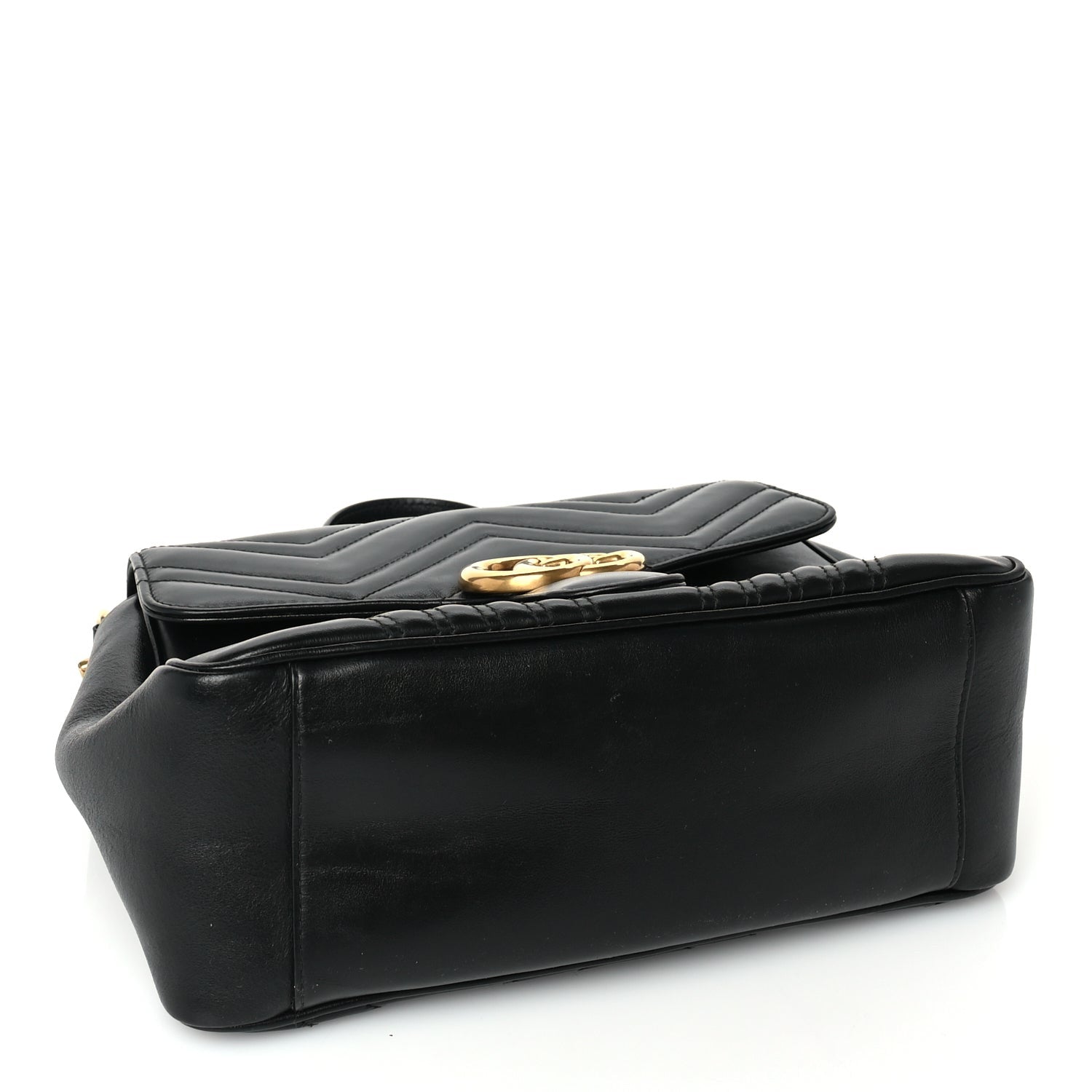 Gucci Calfskin Matelasse Small GG Marmont Top Handle Shoulder Bag