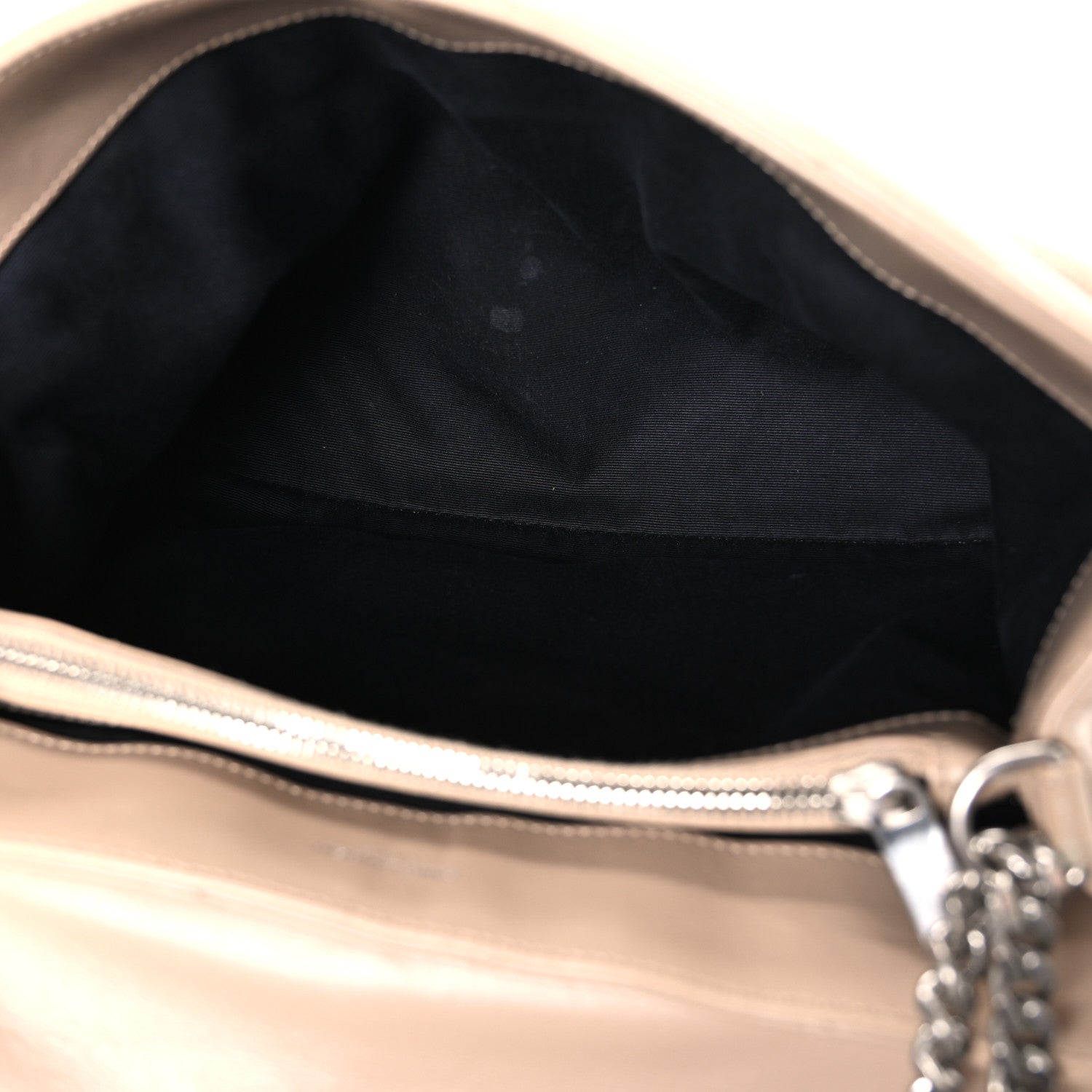 Saint Laurent Calfskin Y Quilted Monogram Medium Loulou Chain Satchel Nude Powder