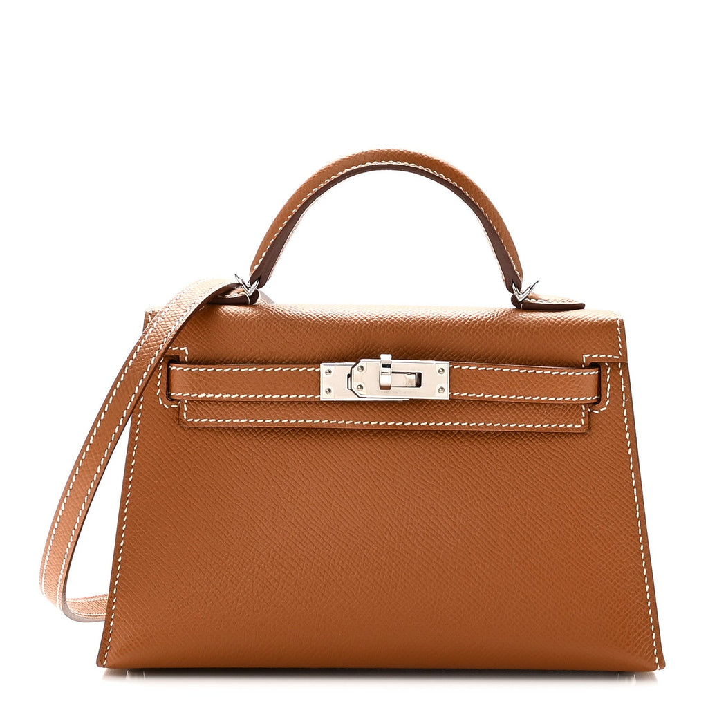 Hermès Epsom Mini Kelly Sellier 20 Gold front view