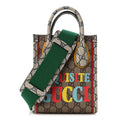 Gucci GG Supreme Monogram Exquisite Mini Vertical Tote Beige Ebony Blue Crop Live Red