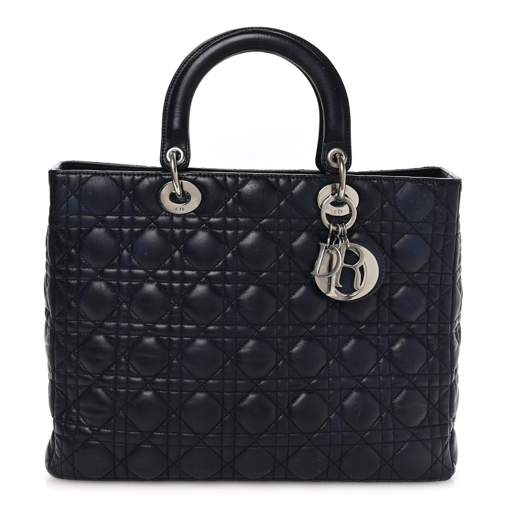 Dior Lambskin Cannage Large Lady Dior Royal Blue