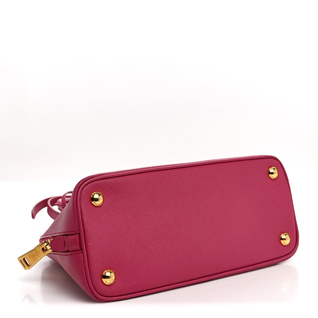 Prada Saffiano Lux Small Promenade Tote Peonia