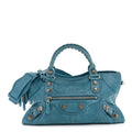 Balenciaga Agneau Giant 21 Silver Hardware Part Time Aquamarine