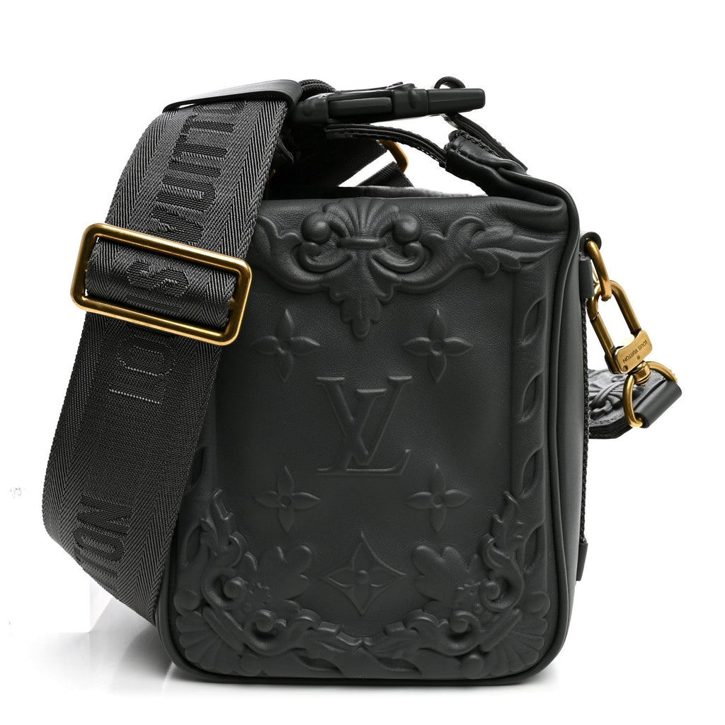 Louis Vuitton Calfskin Monogram Embossed Cruiser Messenger Dark Shadow Gray