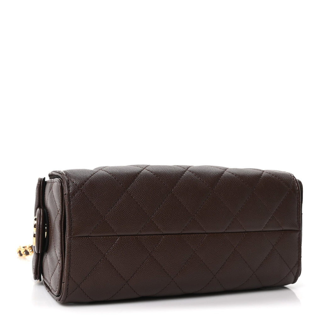 Chanel Caviar Quilted Mini Chanel 25 Handbag Dark Brown