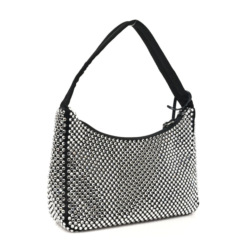 Prada Satin Crystal Mini Re-Edition 2000 Bag Cristal