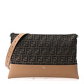 Fendi Vitello King Fabric Jacquard FF 1974 Messenger Tobacco Moro Sand