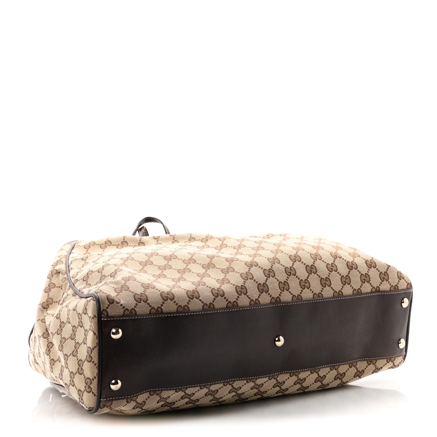 Gucci Monogram Peggy Braided Tote Dark Brown
