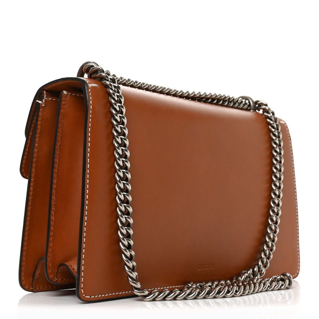 Gucci Calfskin Small Dionysus Shoulder Bag Harness Brown