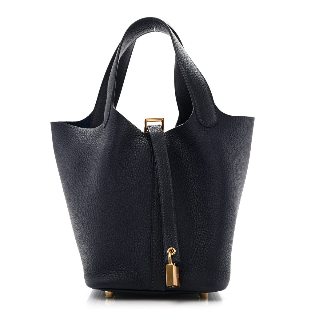 Hermès Taurillon Clemence Picotin Lock 18 PM Bleu Nuit