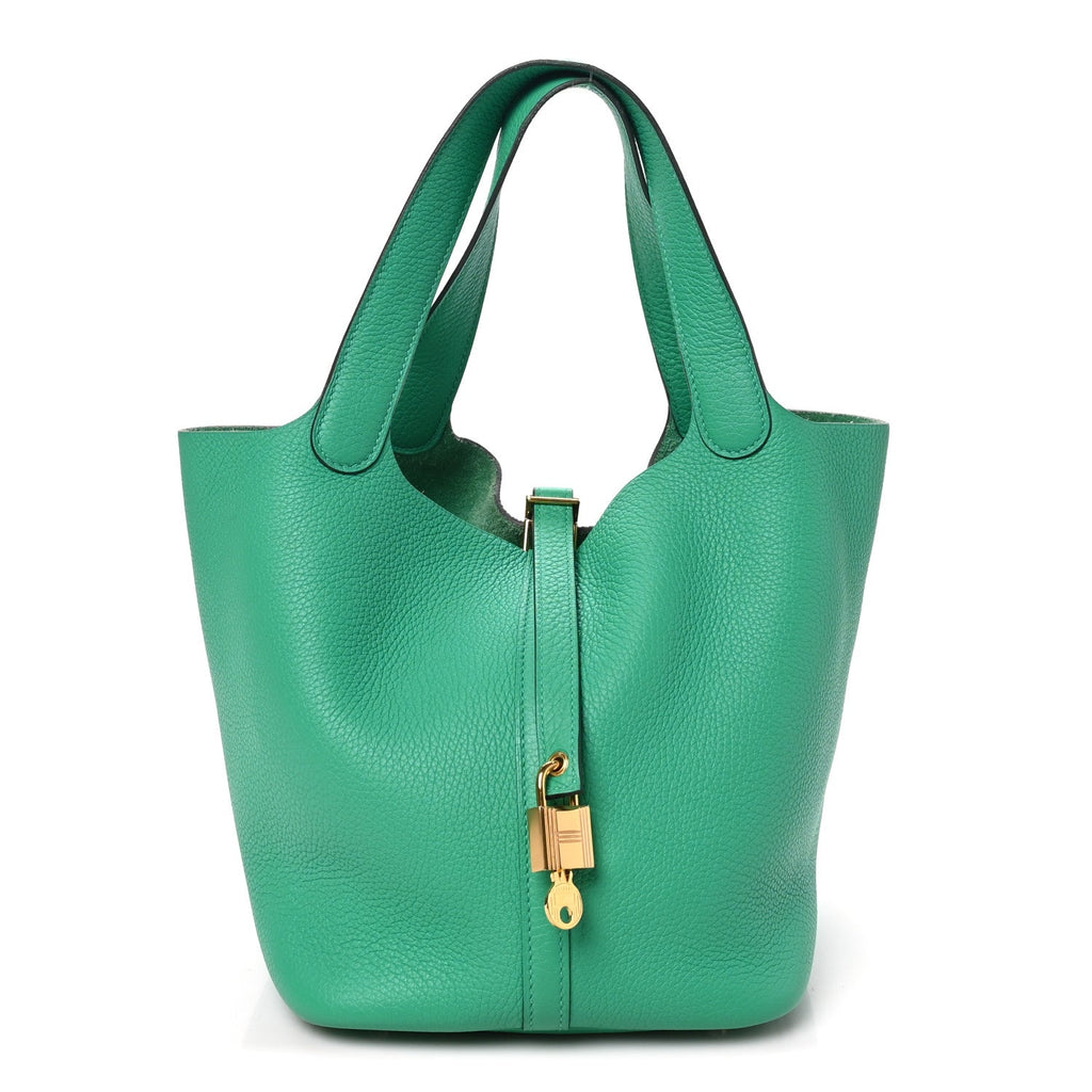 Hermès Taurillon Clemence Picotin Lock 22 MM Menthe