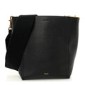 Celine Soft Grained Calfskin Small Sangle Bucket Bag Black