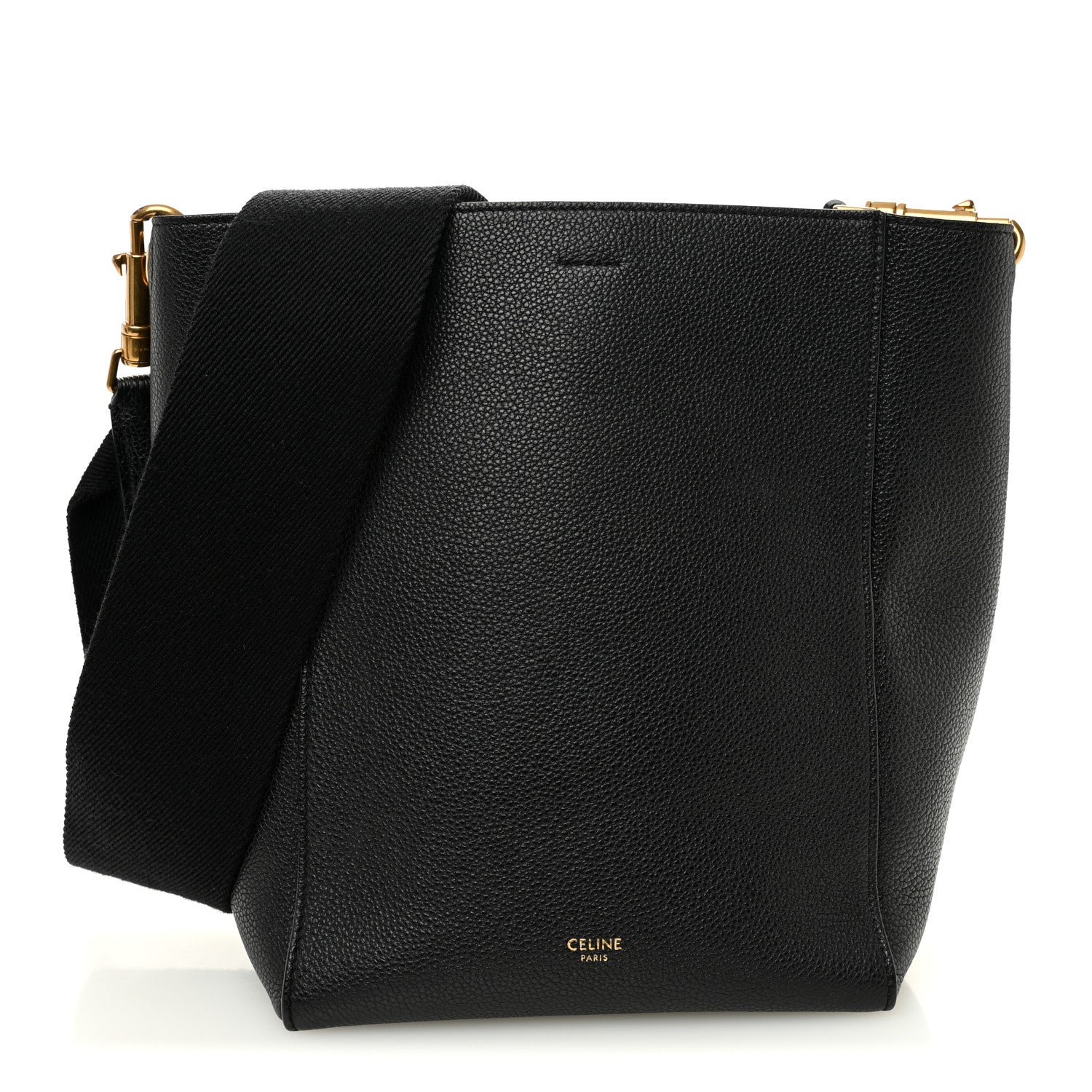 Celine Soft Grained Calfskin Small Sangle Bucket Bag Black