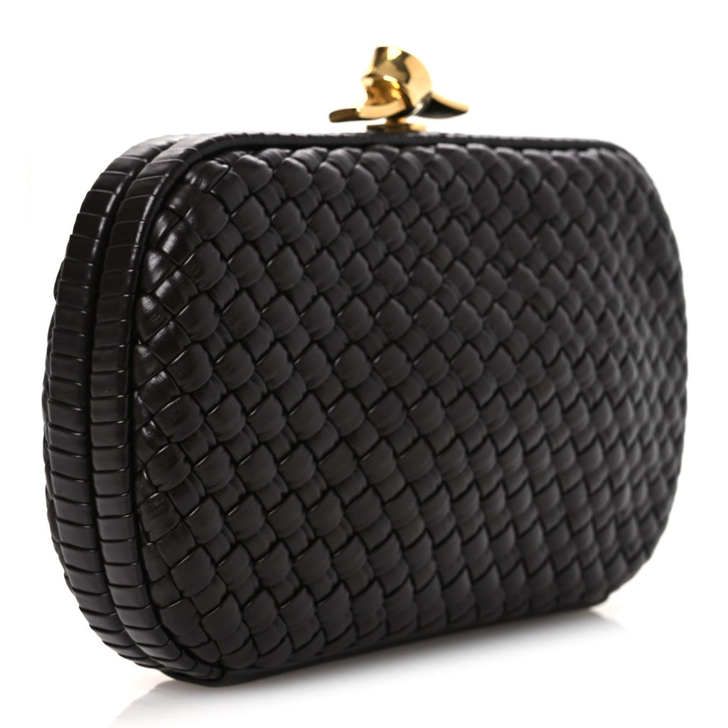Bottega Veneta Nappa Intrecciato Sculptural Knot Clutch Brown