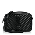 Saint Laurent Calfskin Matelasse Monogram Monochrome Lou Camera Bag Black