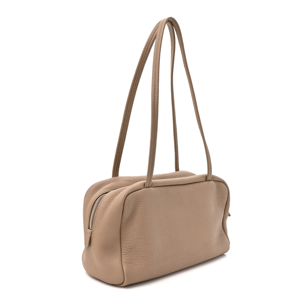 The Row Grained Calfskin Astra Bowling Bag Dark Taupe
