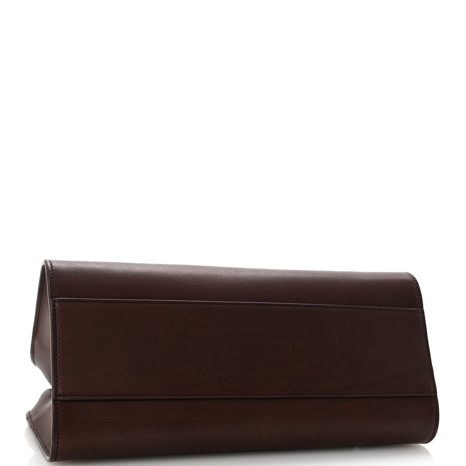 The Row Polished Saddle Calfskin Peggy Clutch Burgundy