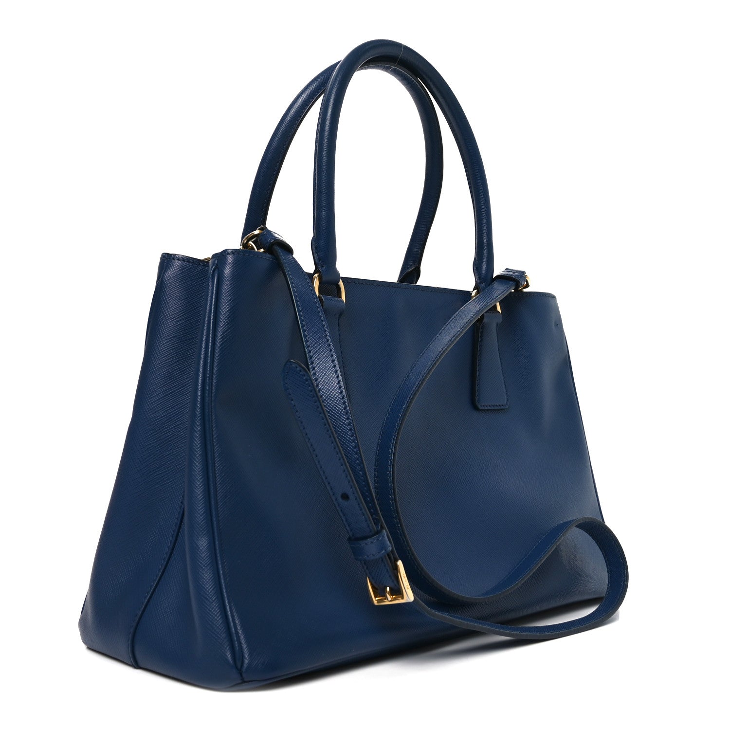 Prada Saffiano Lux Medium Tote Bluette