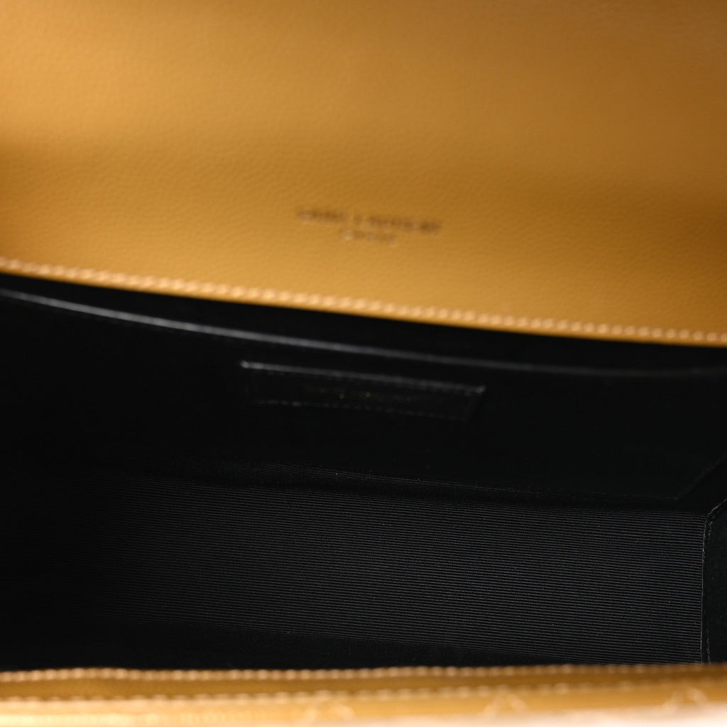 Saint Laurent Grain De Poudre Textured Mixed Matelasse Triquilt Medium Monogram Satchel Old Oil