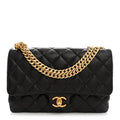 Chanel Lambskin Quilted Medium Pillow Crush Flap Bag Dark Brown