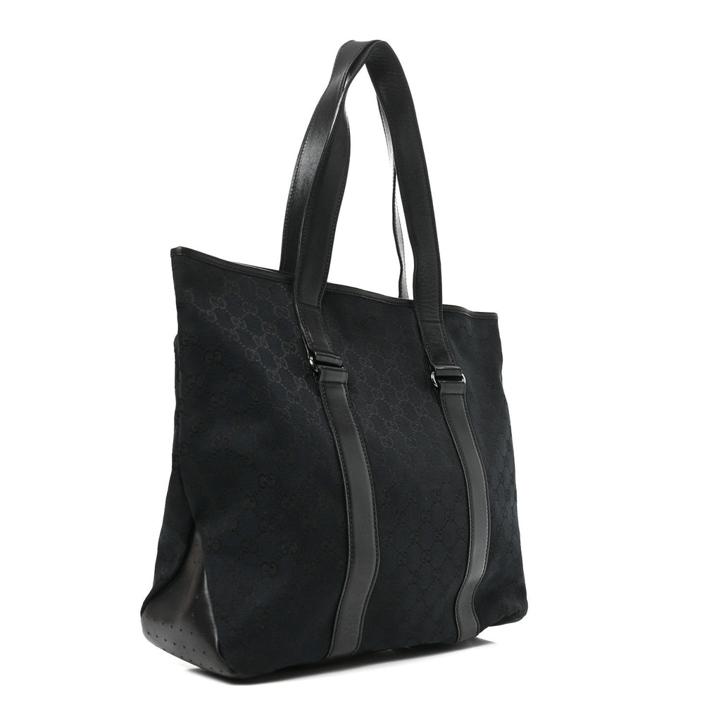 Gucci Monogram Calfskin Perforated Tote Black