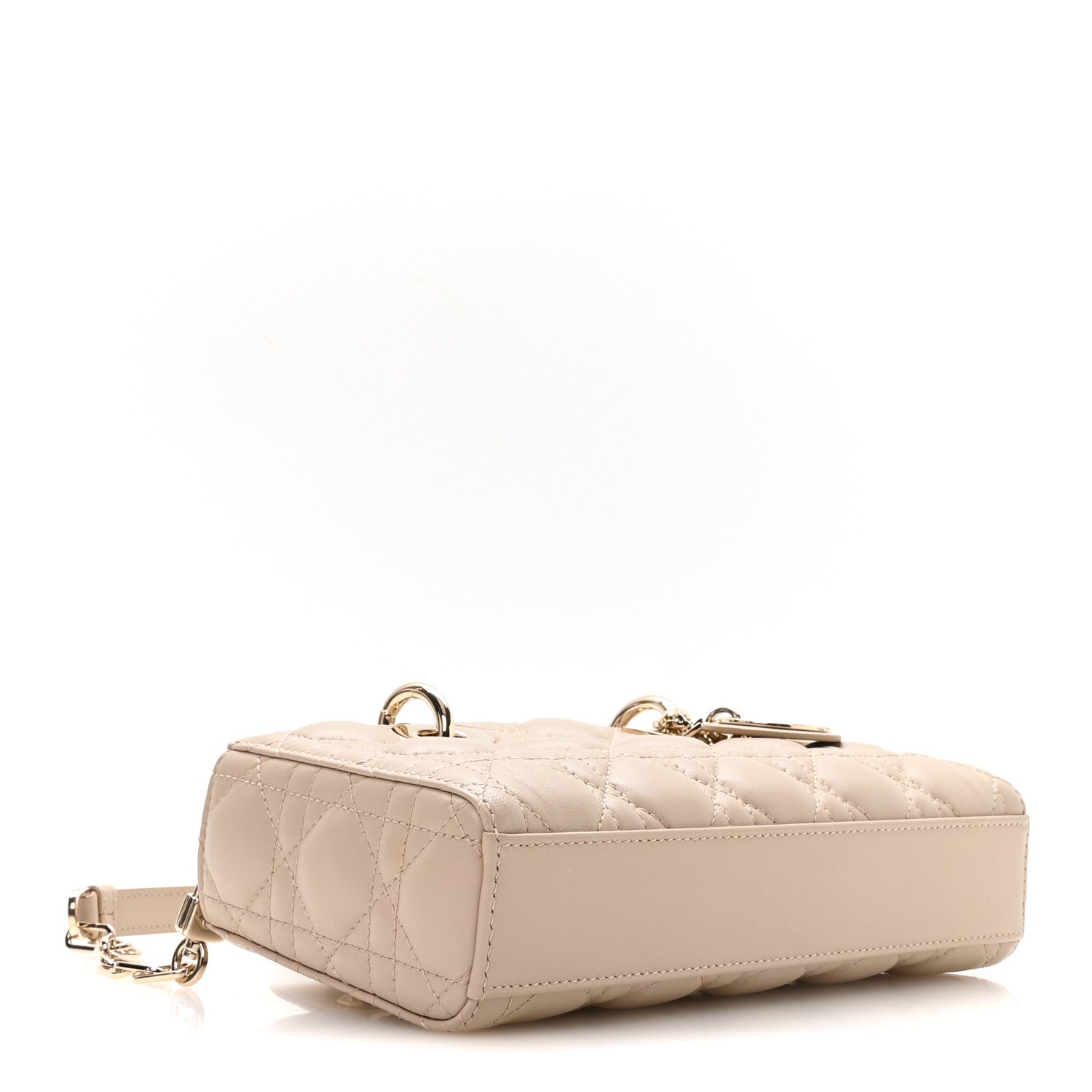 Dior Lambskin Cannage Small Lady D-Joy Powder Beige