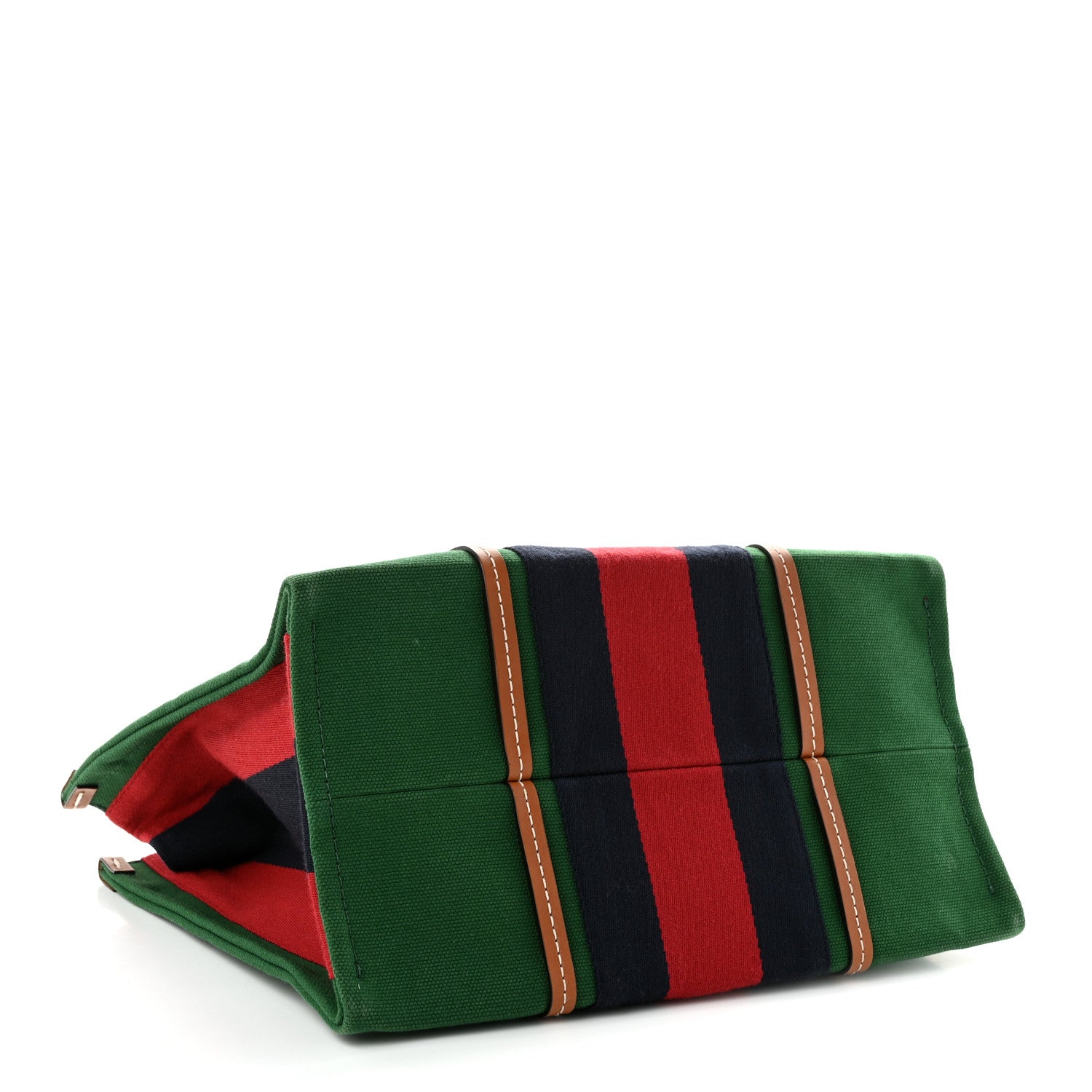 Gucci Canvas Calfskin Web Small Interlocking G Tote Bag Green Red