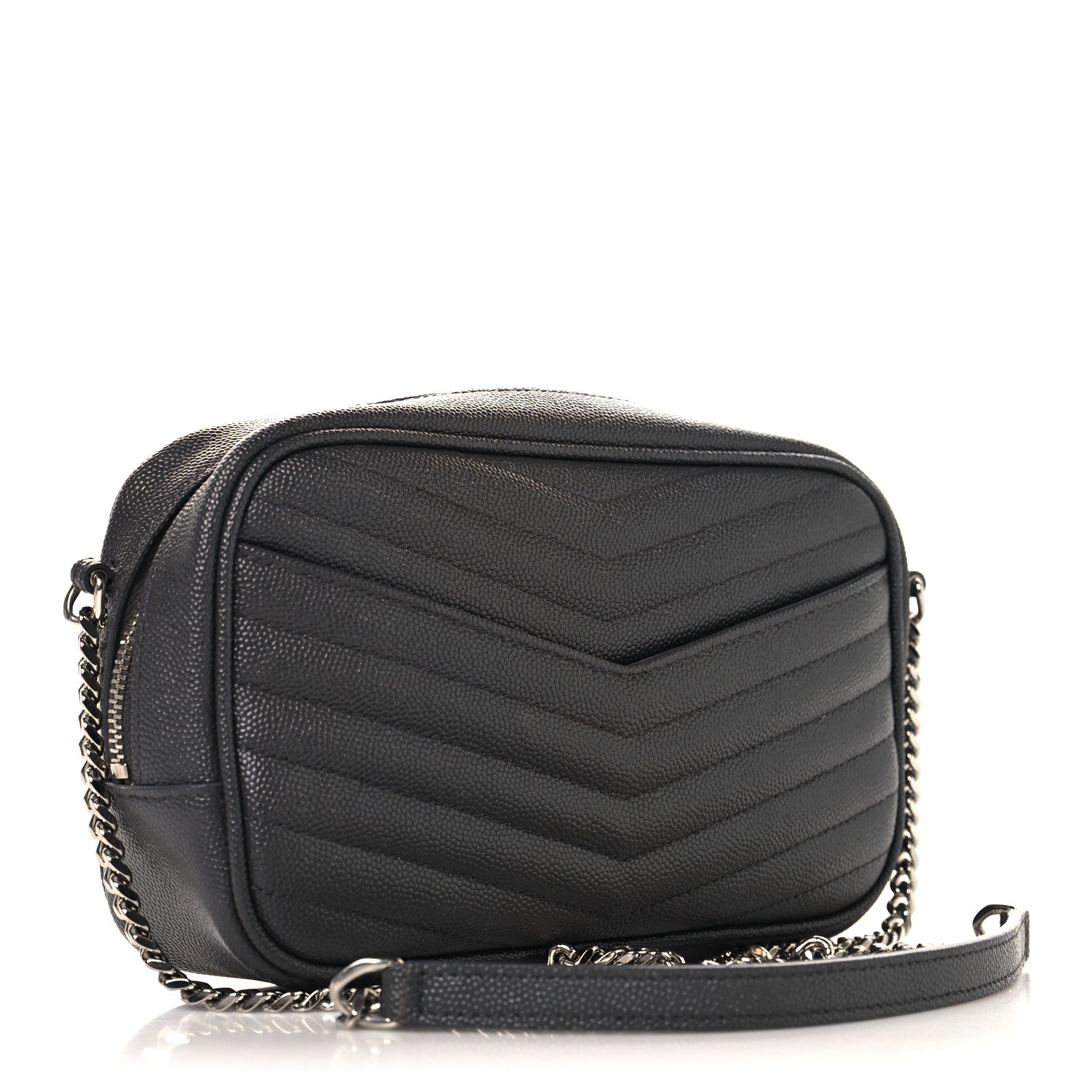 Saint Laurent Grain De Poudre Matelasse Monogram Mini Lou Camera Bag Asphalt