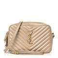 Saint Laurent Calfskin Matelasse Monogram Lou Camera Bag Dark Beige Dark Beige