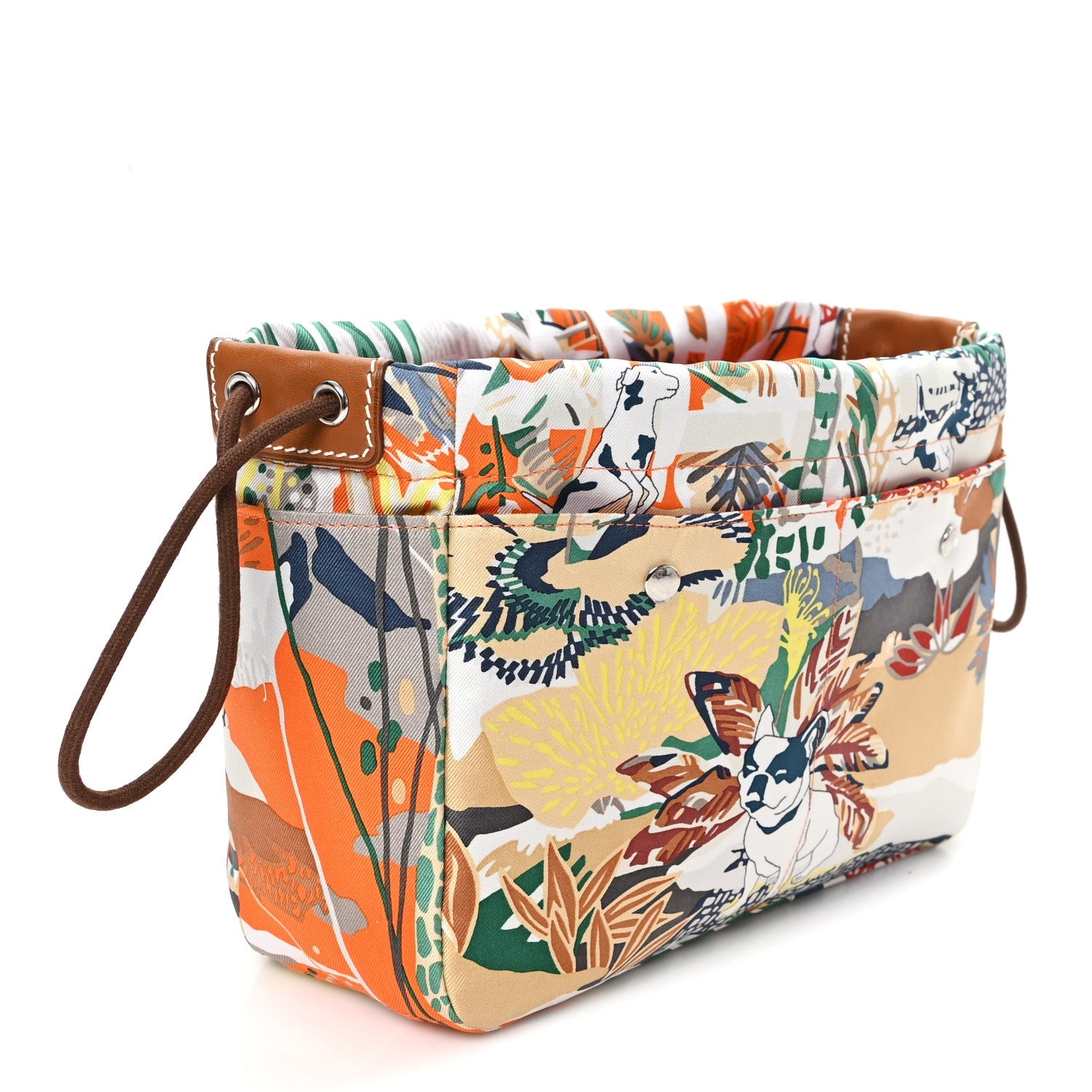 Hermès Silk Barenia En Liberte Fourbi 20 PM Orange Gris Mouette Fauve