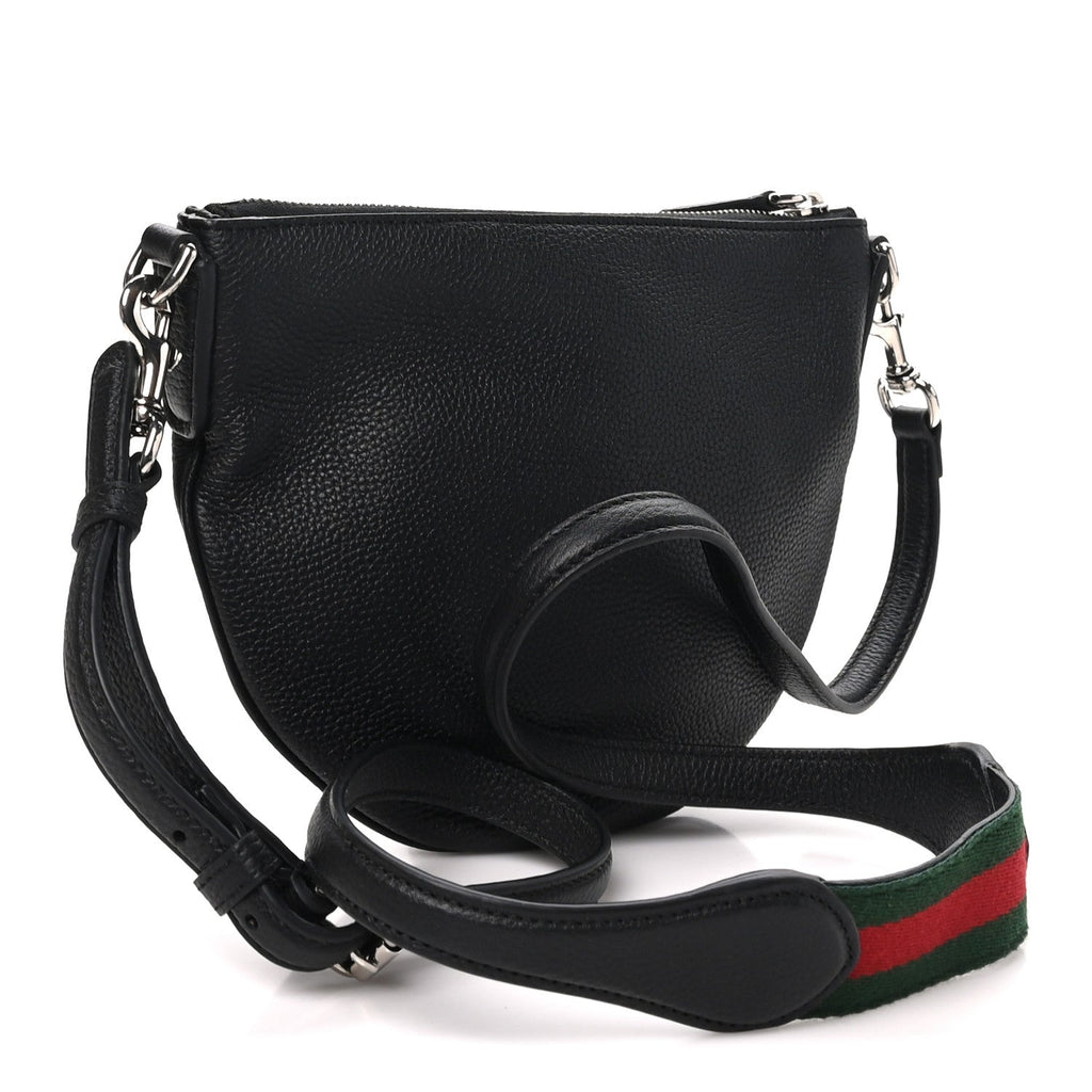 Gucci Pebbled Calfskin Mini B Shoudler Bag Black
