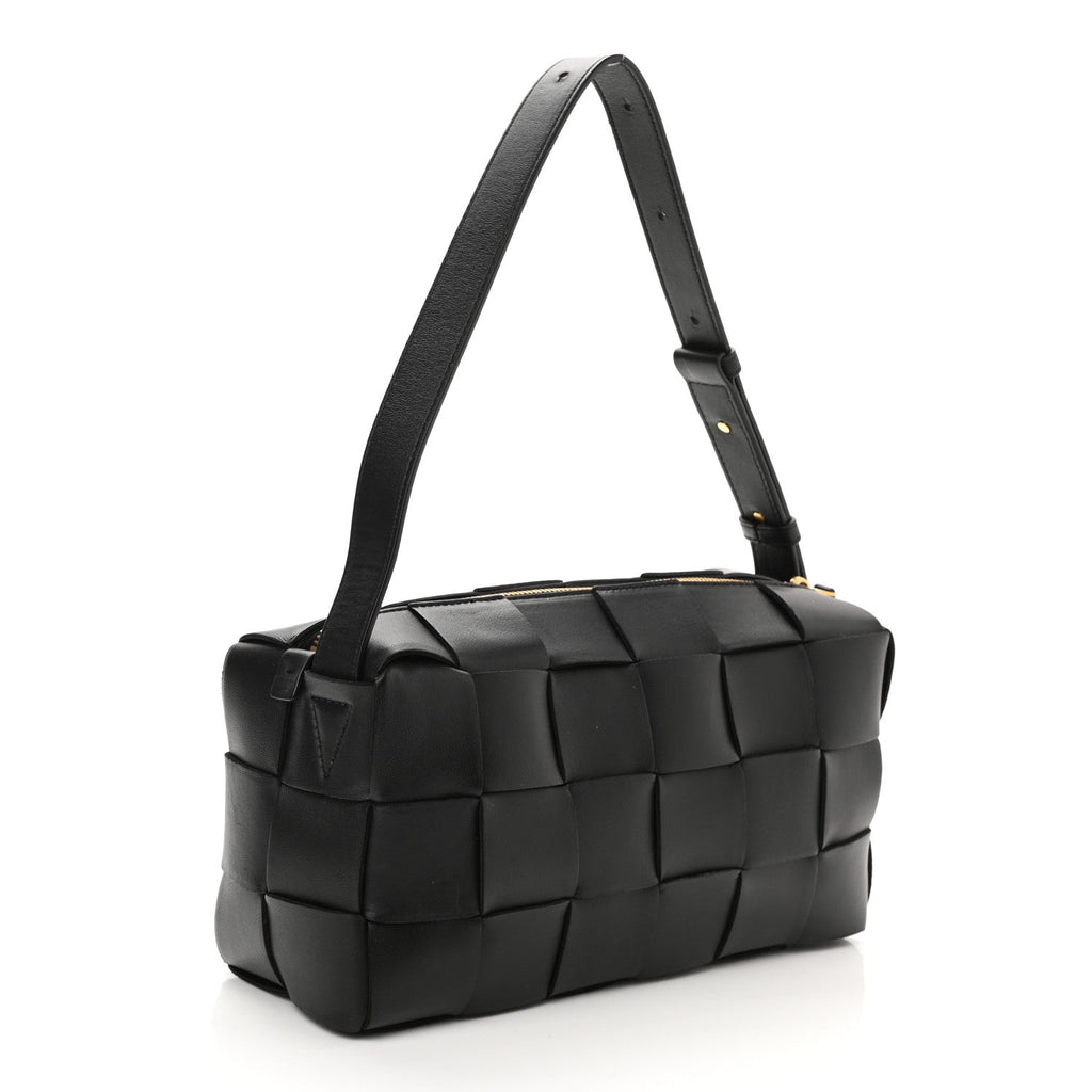 Bottega Veneta Brick Cassette bag three-quarter view black intrecciato