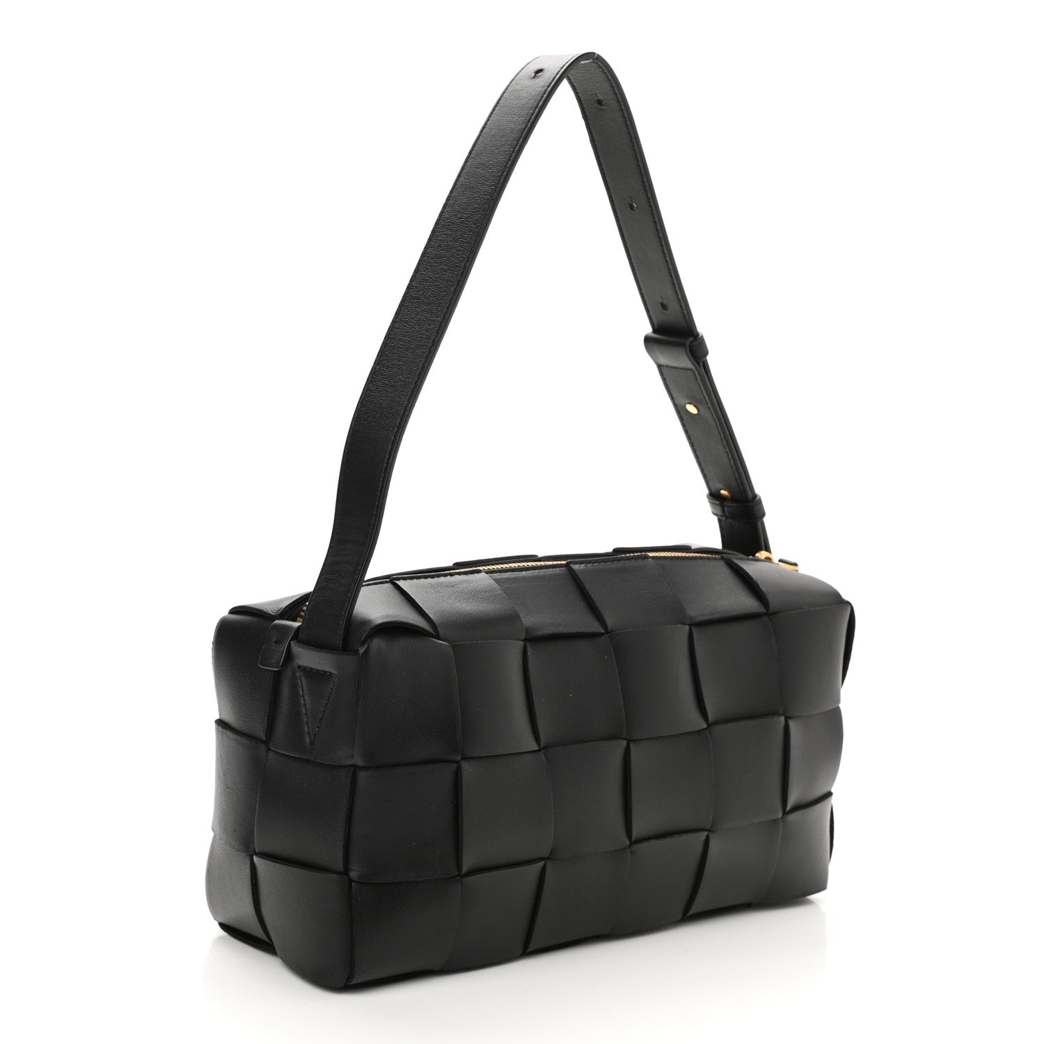 Bottega Veneta Brick Cassette bag three-quarter view black intrecciato
