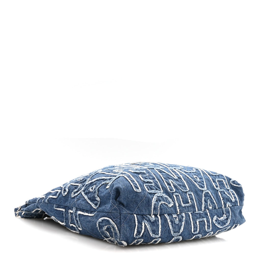 Chanel Denim Patchwork Logo Chanel 22 Blue