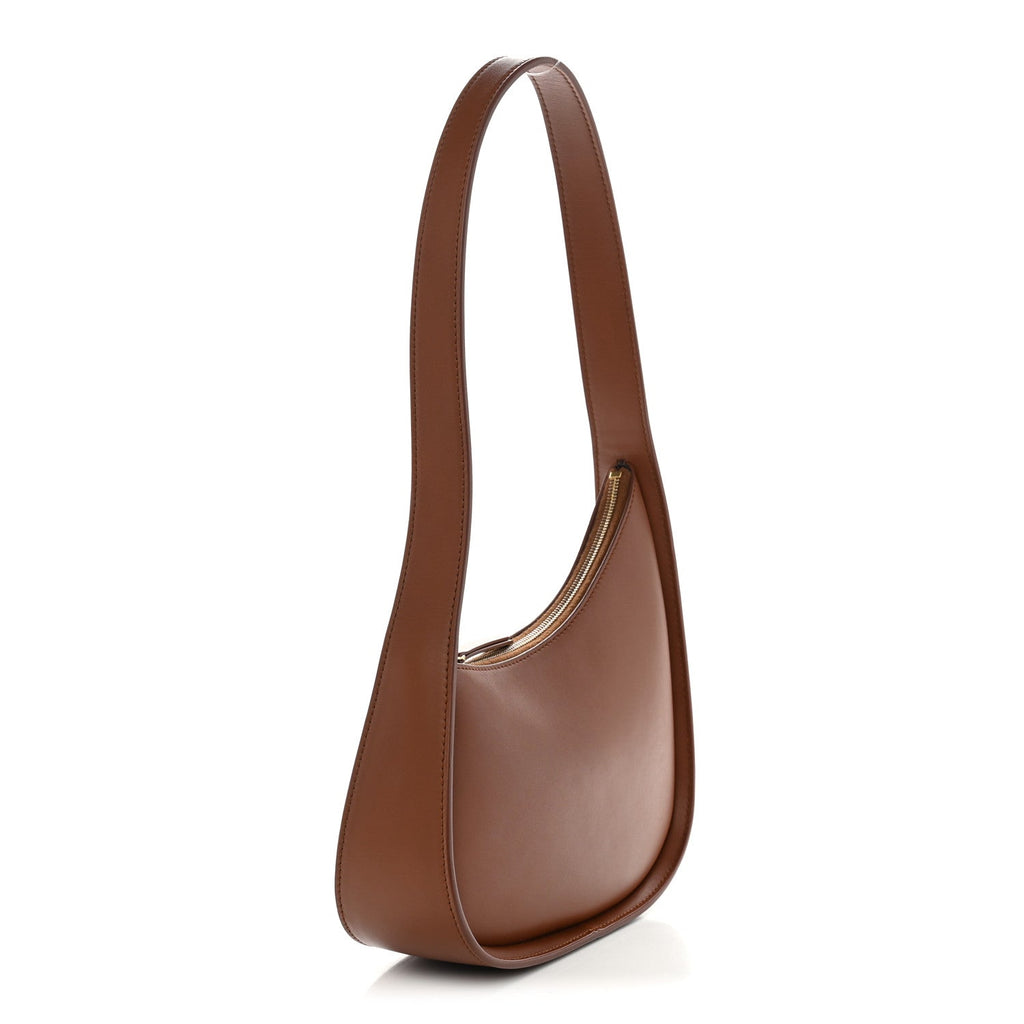The Row Smooth Calfskin Half Moon Shoulder Bag Twany