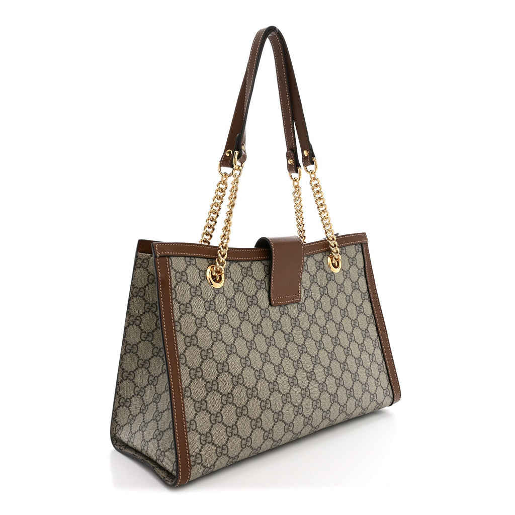 Gucci GG Supreme Monogram Medium Padlock Tote Beige Cuir