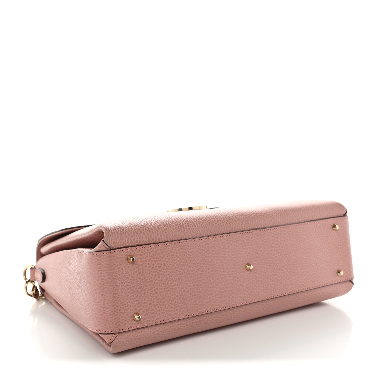 Gucci Dollar Calfskin Medium Interlocking G Top Handle Shoulder Bag Soft Pink