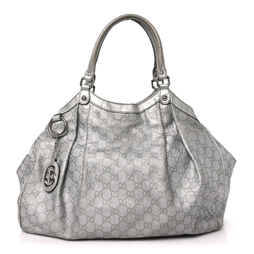 Gucci Guccissima Large Sukey Tote Silver
