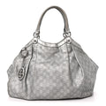 Gucci Guccissima Large Sukey Tote Silver