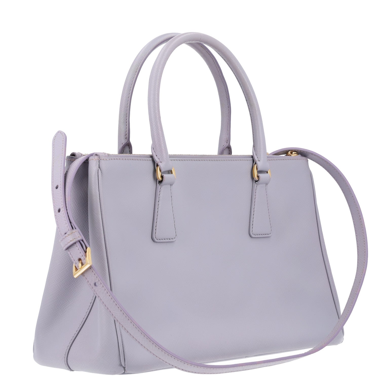 Prada Saffiano Small Galleria Double Zip Tote Glicine