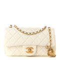 Chanel Lambskin Quilted Mini Rectangular Pearl Crush Flap White
