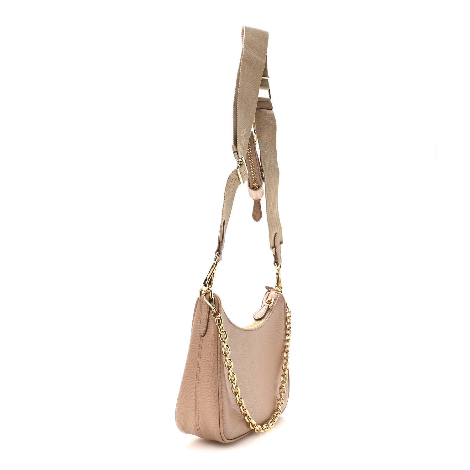 Prada Saffiano Lux Re-Edition 2005 Shoulder Bag Cammeo