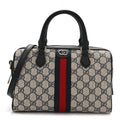 Gucci GG Supreme Monogram Web Small Ophidia Top Handle Bag Beige Blue
